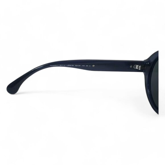 Authentic Chanel CC Logo Sunglasses, Oversized Blue Tortoiseshell - Picture 6 of 10